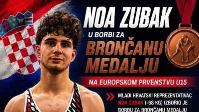 Noa Zubak u borbi za brončanu medalju na Europskom prvenstvu U15